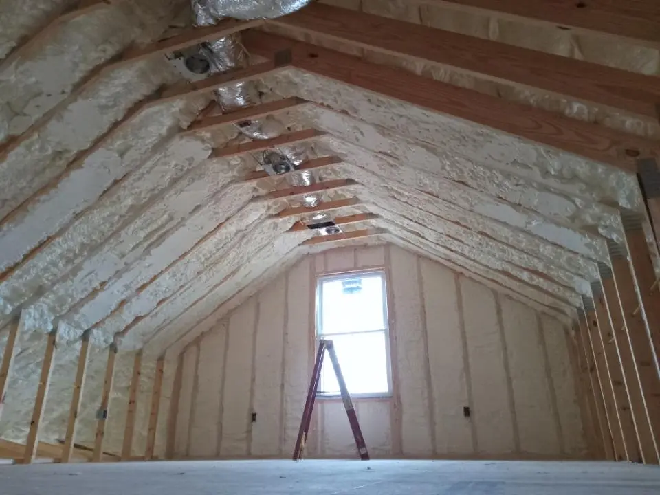 Spray foam roofing application for Crawl Space Insulation project in Upper Providence